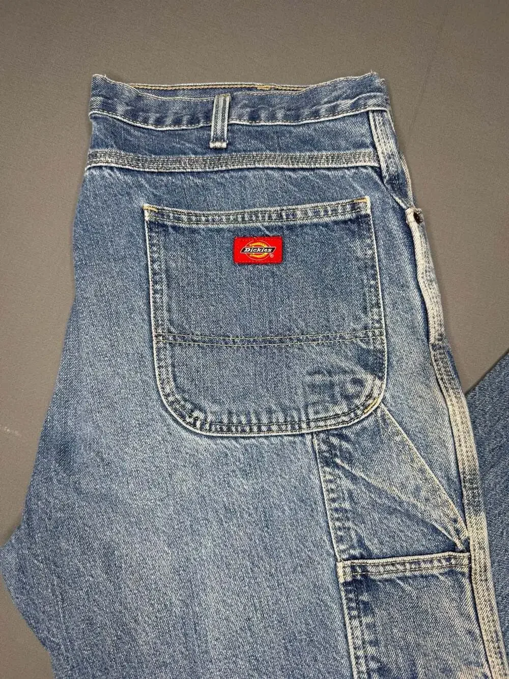 Vintage Dickies Relaxed Fit Carpenter Utility Work Jeans Light Wash Denim 38